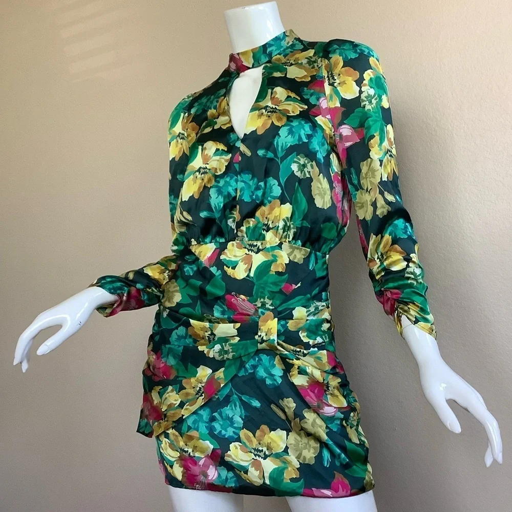 Zara Floral Long Sleeve Dress NWT - Picture 3 of 12
